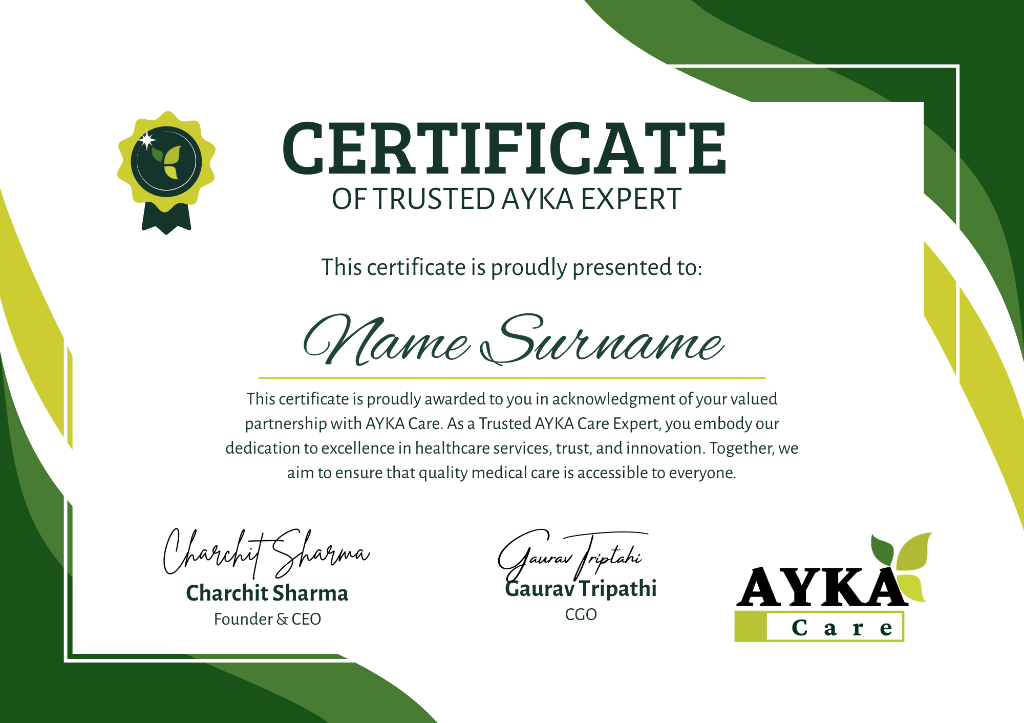 Certificate of Trusted AYKA Expert
